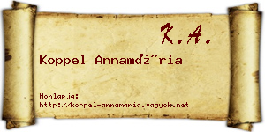 Koppel Annamária névjegykártya