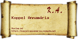 Koppel Annamária névjegykártya